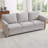 3-Seater Rolled Arm Sofa, PU Leather with Solid Wood Frame