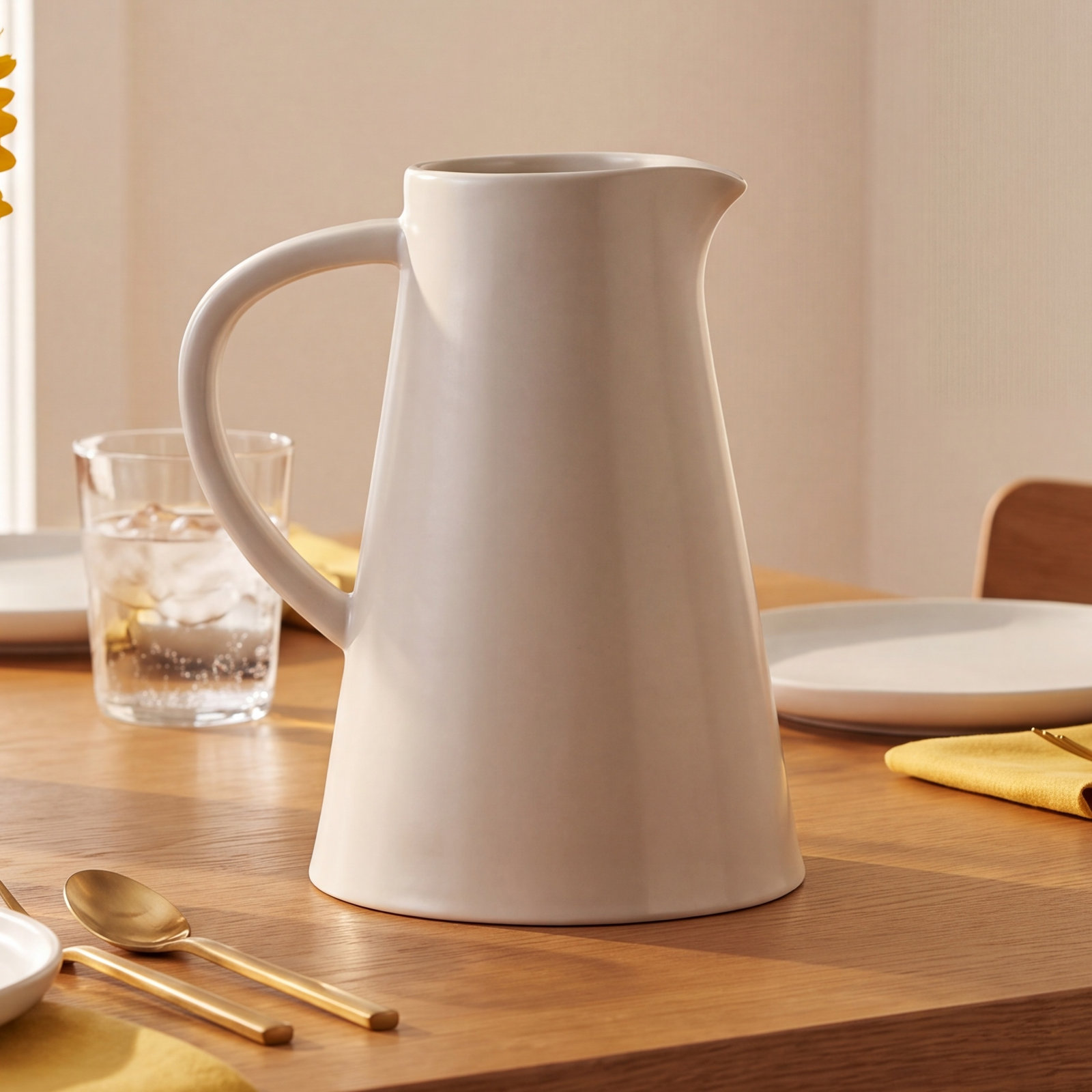 Year & Day Ceramic Pitcher, Beige