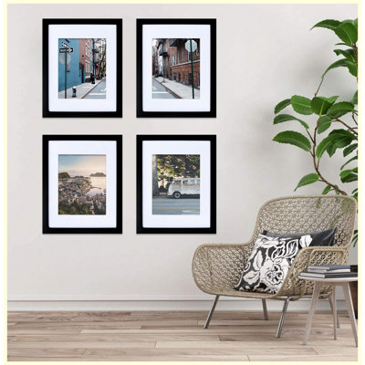 Cadre photo noir en panneau de fibres à densité moyenne 11 po x 14 po, fixation murale et plateau de table, paquet de 2 pour photos, œuvres d'art et décoration