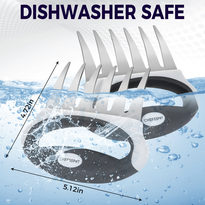 CHEFSSPOT Stainless Steel Meat Shredder Claws with Ultra-Sharp Blades for Shredding Meat