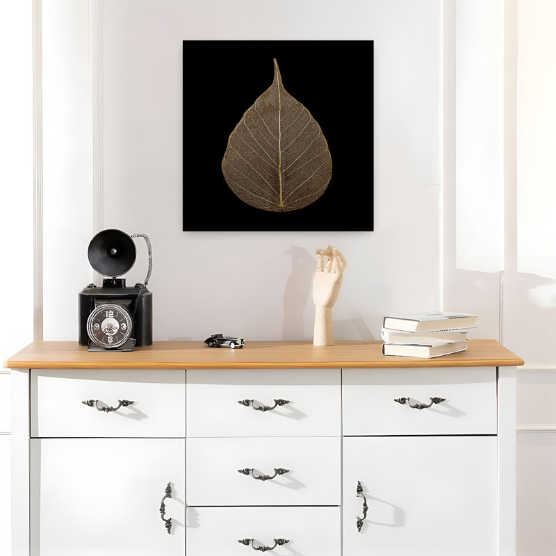 Art contemporain de la nature brune à feuilles brunes, H 18 po x l 18 po