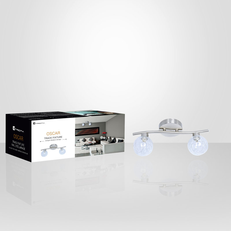 Oscar 35'' 2 -Light Fixed Track Track Kit with Dimmable and Adjustable Head
