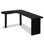Bureau noir en bois massif en forme de L