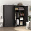 Armoire-penderie en métal avec tringle, tablettes réglables et portes