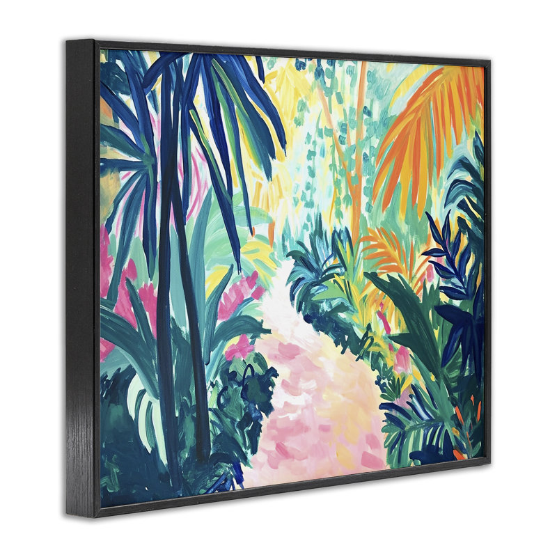 Jardin de couleurs vives, estampe numérique par Ramona Murdock, Giclée encadrée noir minuit, H 11 po x l 14 po