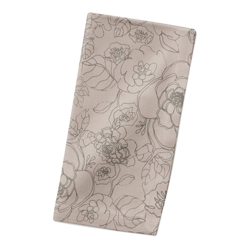 Floral Rectangular Napkin, Tan