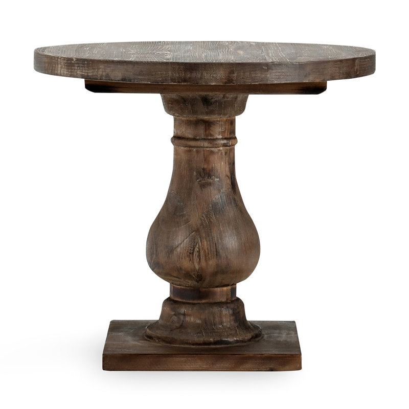  Round End Table Aged Brown