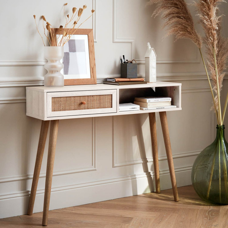 100Cm Console Table and Stool Set, White