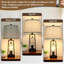 Ensemble de 2 lampes de table de style campagnard industriel avec 2 ports USB, lampe de chevet 2 lumières rustique industrielle pour le salon-2078391715