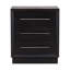 Humphreys 3-Drawer Pine Wood Nightstand, Black