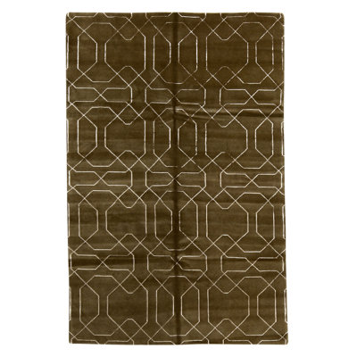 Tapis olive de haute qualité noué à la main