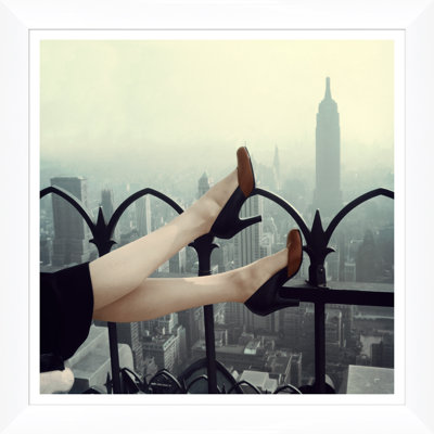 Glamour, "Two-Color Pumps Beside The NYC Skyline," Edward Kasper, November 1950 Print by Edward Kasper