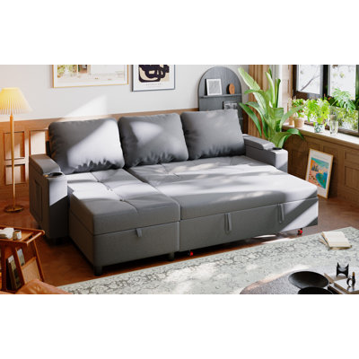 3 Seater Linen Blend Sofa Bed