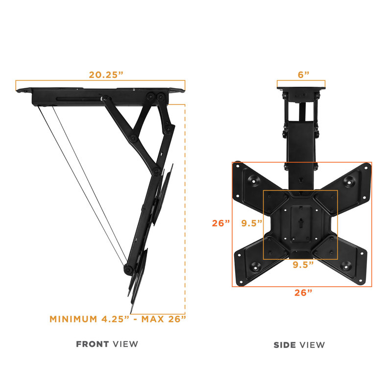 Mount-it Black Motorized Screens Holds up to 66 lbs
