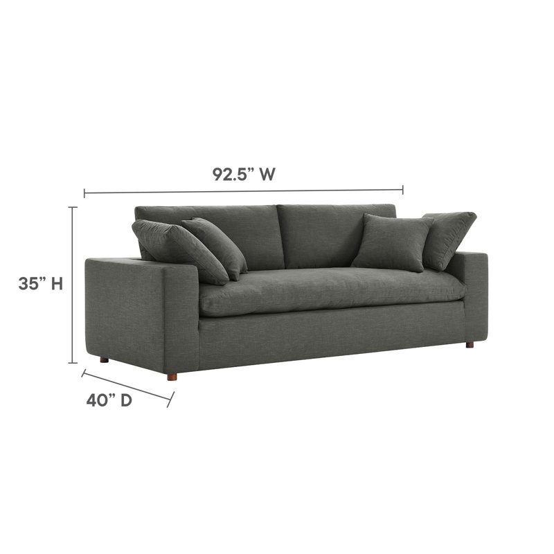 Modway Commix Down Filled Overstuffed Sofa, Gray