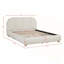 Grand lit moderne en tissu de toile de jute ivoire doux, cadre de lit plateforme tapissier avec support en contreplaqué durable-659874380