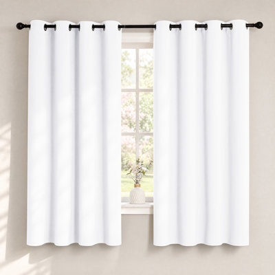 Bedroom Room Darkening Curtains Triple Weave Microfiber Grommet Top Thermal Insulated Solid Room Darkening Panels/Drapes for Living Room