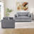 Dewart 55.5" Wide Soft Linen Upholstered Sofa Bed With Accent Pillow (Set of 2)-106913271