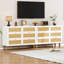 Commode 6 pièces en rotin avec commode en bois et pieds en métal-490386271