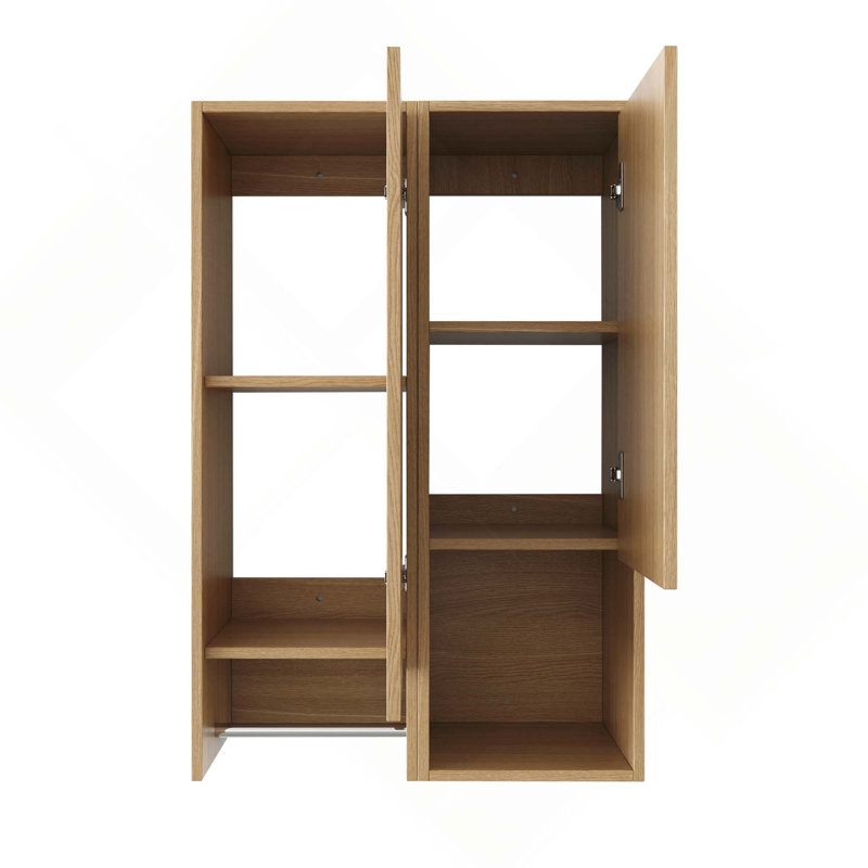 Armoire murale 24 po avec porte à fermeture en douceur, 1 porte-serviettes et 1 rangement ouvert pour petite salle de bain, bureau, salle de rangement