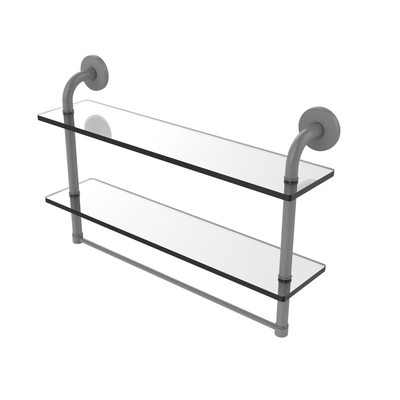 Tioga 2 Piece with Towel Bar, Matte Gray, 11"H x 22"W x 5"D