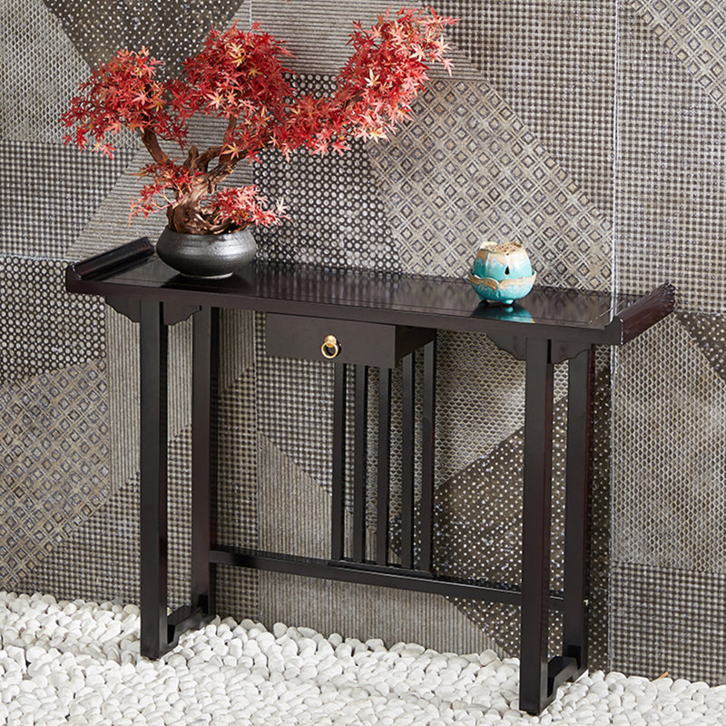 Table de véranda entièrement en bois massif de style français., H 31,5 po x l 62,9 po x P 13,7 po