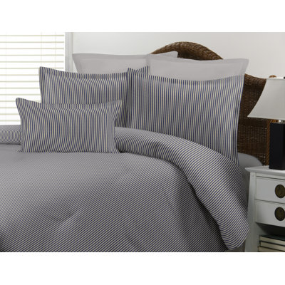  Black or Blue Ticking Stripe Comforter Set
