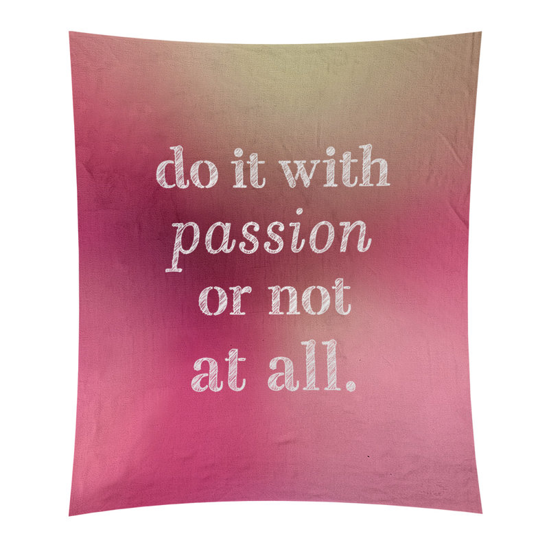 Tapisserie en polyester pour citation de passion, H 60 po x l 51 po, Lueur rose