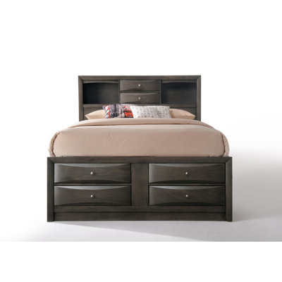 Ireland Gray Oak Finish Bed W/Storage -  Red Barrel Studio®, 8DD52F816DBF4DE2A1F8B831A9CB3163