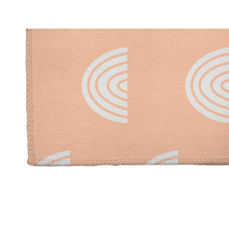 Bows Colorized Kids Play Mat, Rectangle 2' x 3', Peach