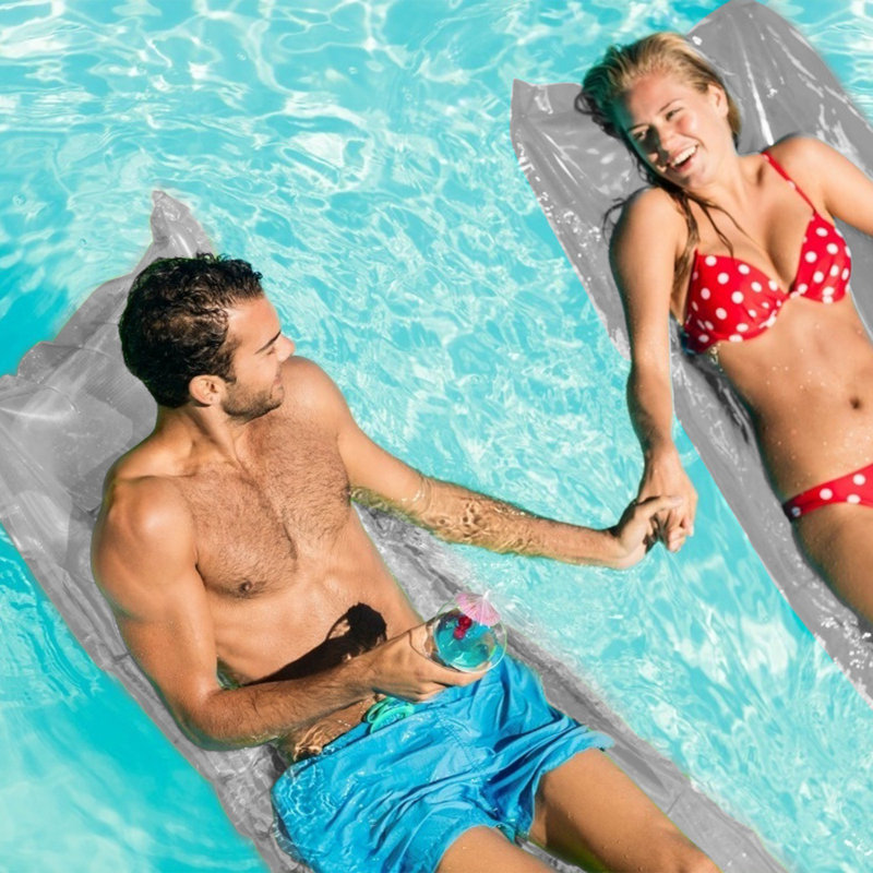 Piscine gonflable à radeau flottant, Argent / gris