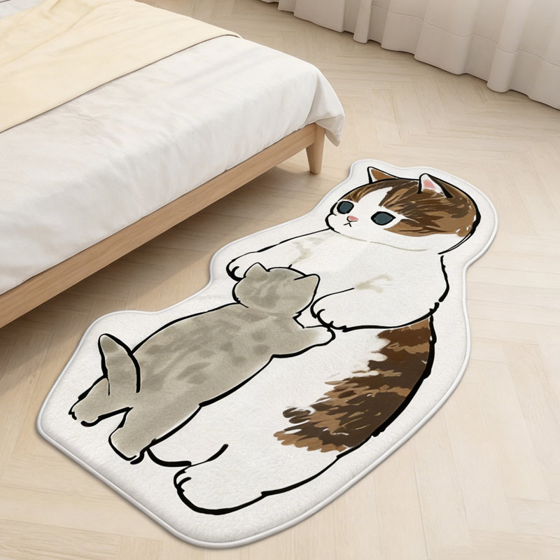 Tapis de salon en forme de chat avec tapis de salon imitation cachemire 60 x 120 cm / 23,62 x 47,24 po