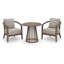 Ensemble de 3 chaises d'extérieur avec coussins et table Conon