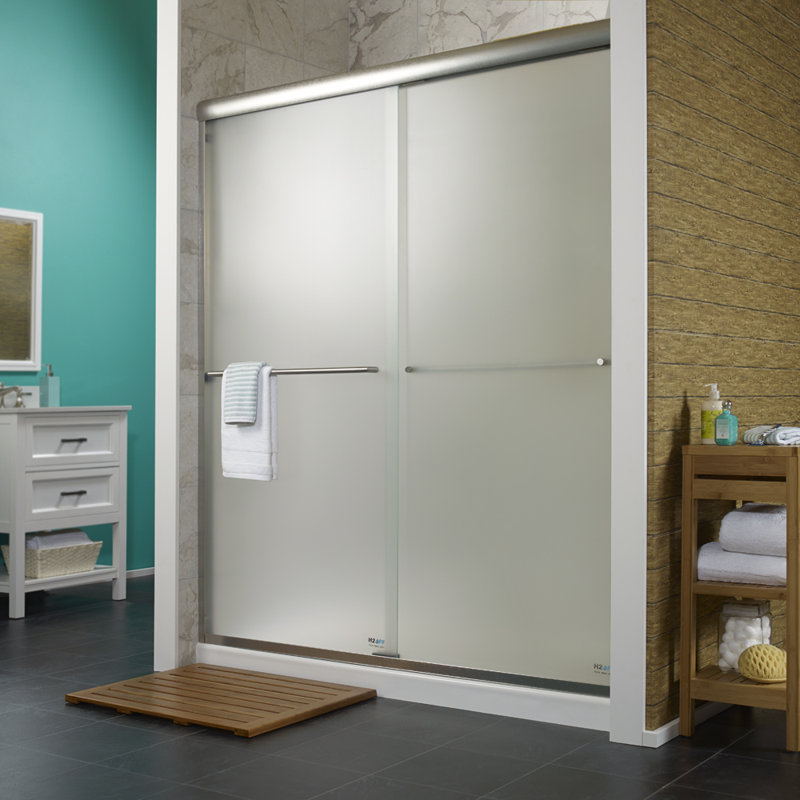 Porte de douche sans cadre 60 "x 72" Cove, Clear Glass, Nickel brossé