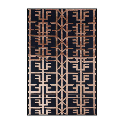 Machine Washable Trellis Gray Area Rug