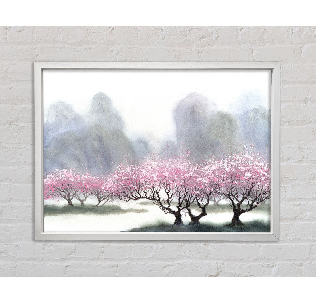 Pink Blossom Dusk - Einzelner Bilderrahmen Kunstdrucke auf Leinwand