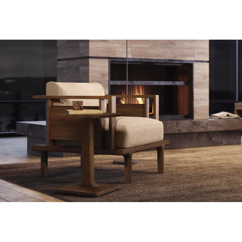 Sierra Armchair, Natural Walnut, Dark Natural Polyester