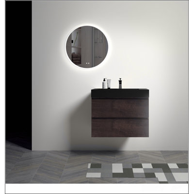 Meuble-lavabo mural flottant avec lavabo et rangement