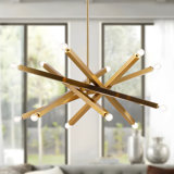12-Light Brass Sputnik Chandelier With Adjustable Arms