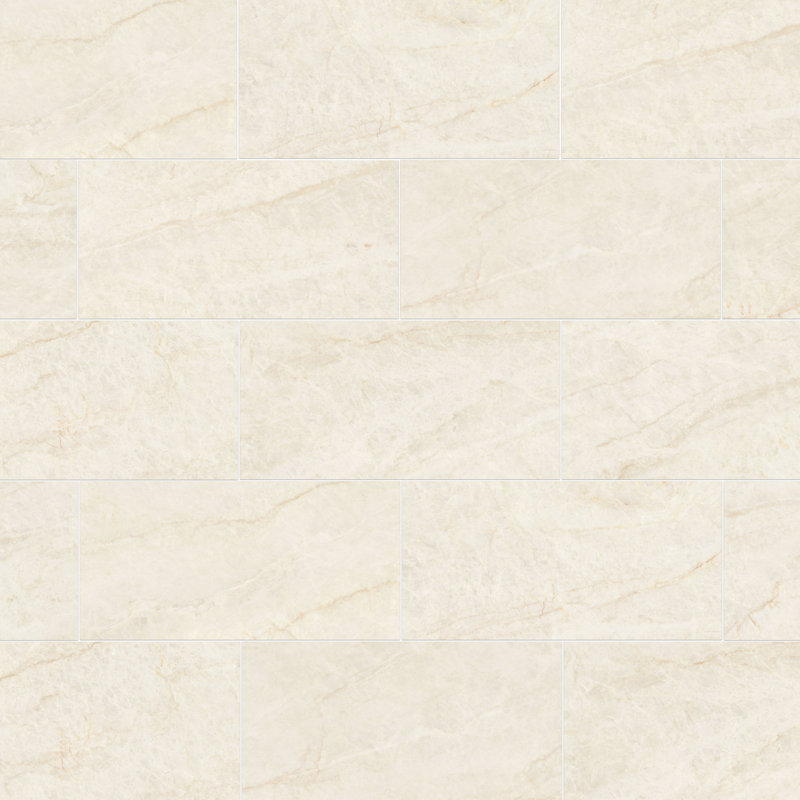 Precious Marble 12 in. x 24 in. Polished Porcelain Marble-Look Floor And Wall Tile (13.56 Sq. Ft. / Case), Taj Mahal Marfil