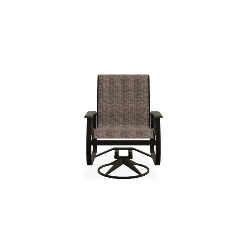 Belle Isle Outdoor Dining Armchair, Black 5D Sunbrella®, Beachwood P40, Textured Beachwood