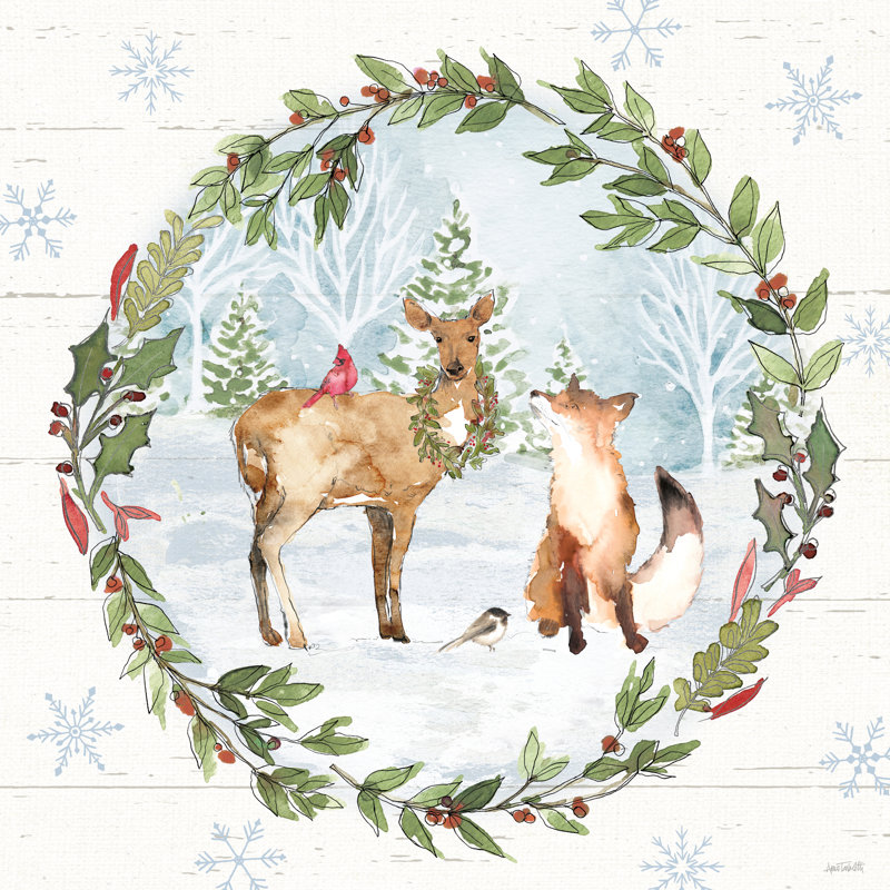 «Holiday Vignette V» par Anne Tavoletti - reproduction sur toile tendue, H 12 po x l 12 po, Toile tendue, Non