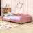 Upholstered Daybed with Sherpa Fabric-350131811-349787540