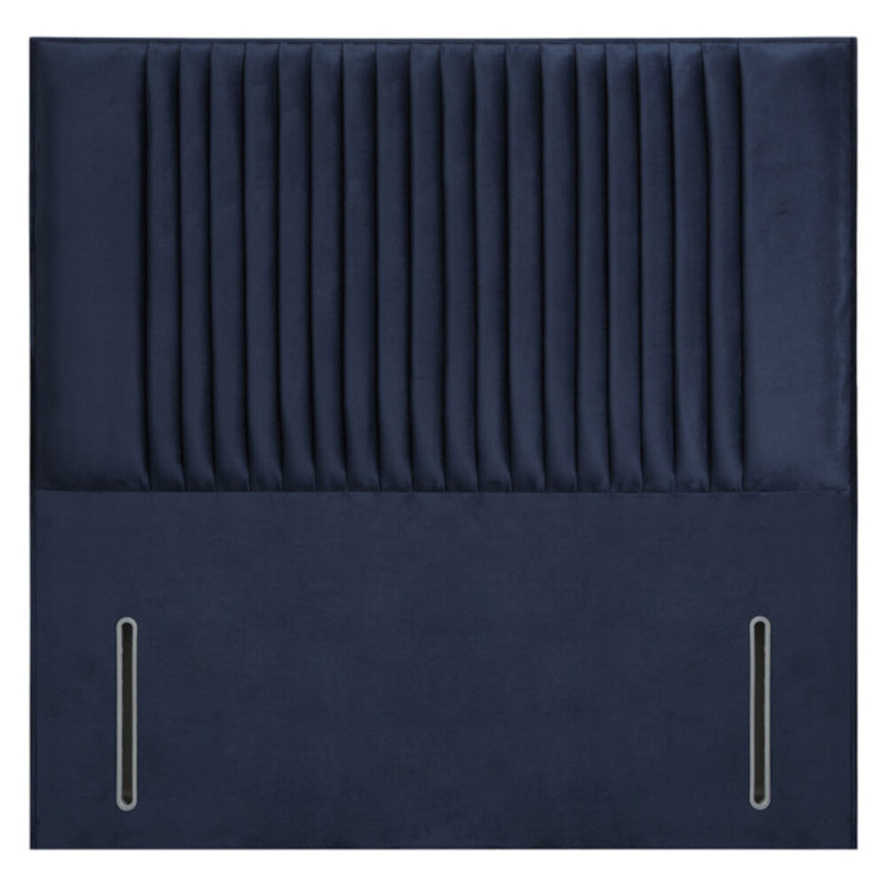 Rine Upholstered Headboard, Velvet, Plush Navy, Double (4'6)