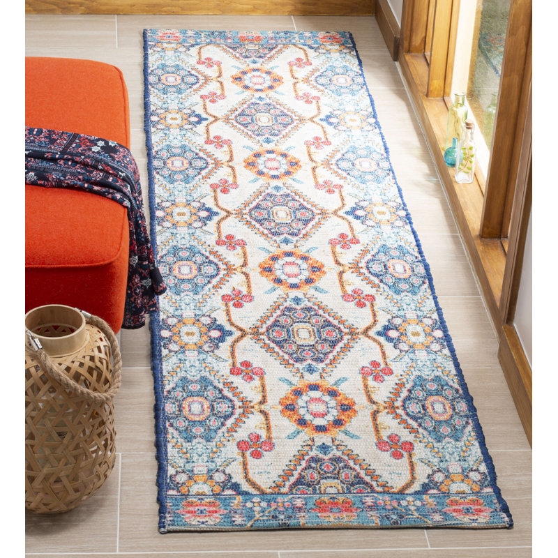 Tapis géométrique tissé à la main Joppatowne, Tapis de couloir 2 pi 3 po x 8 pi