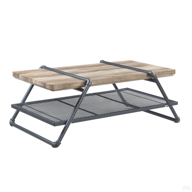 Oak & Sandy Gray Finish Coffee Table