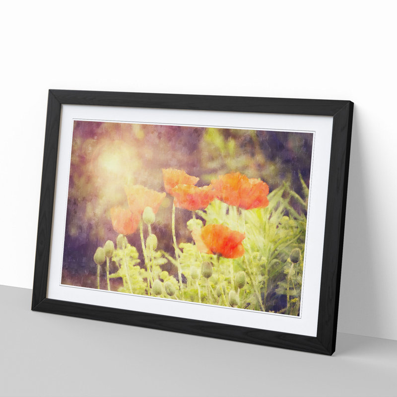 Field of Poppies Vol.6 - Framed Print, 27cm H x 36cm W x 2cm D, Black Framed