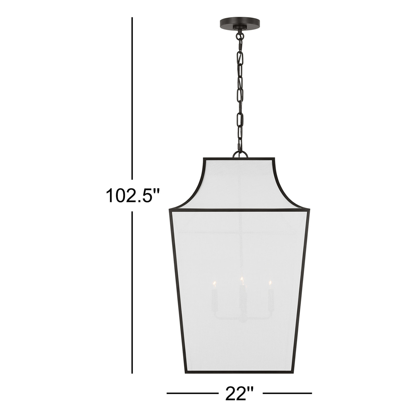 Arnio Linen Steel Dimmable Pendant, 37.88" H x 22" W x 22" D