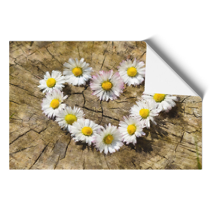 Daisy Heart Chain Painting - Frameless Print, 42cm H x 59cm W x 0.1cm D