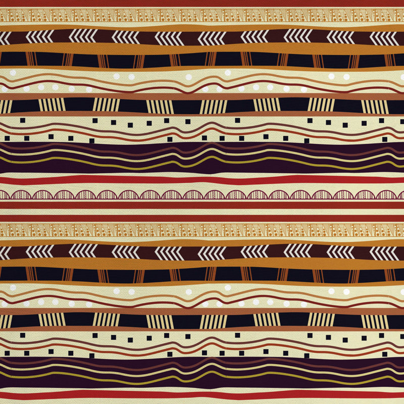 Tissu tribal, H 36 po x l 58 po x P 1 po